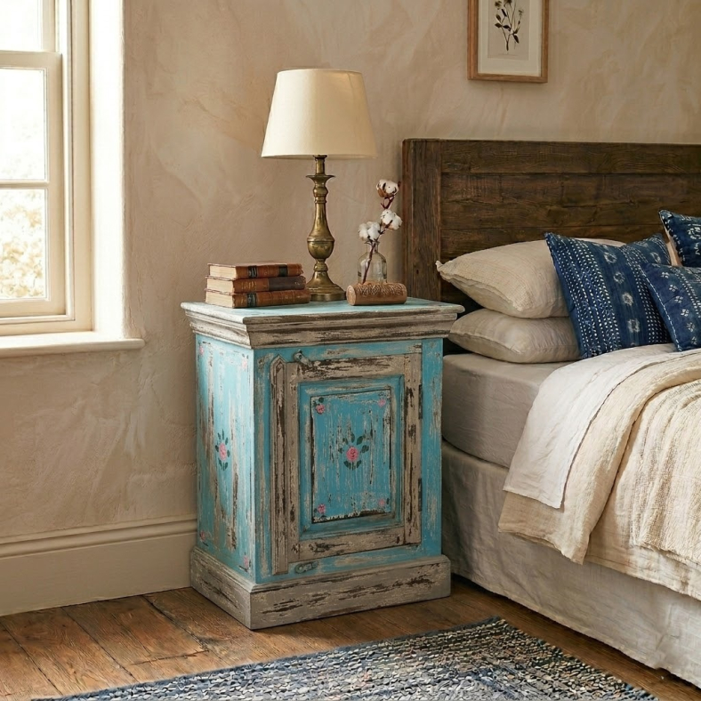 Eneas Wooden Bed Side Table