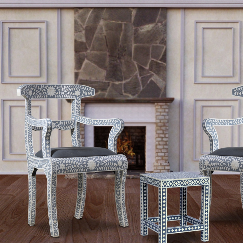 Adil bone inlay chair 
