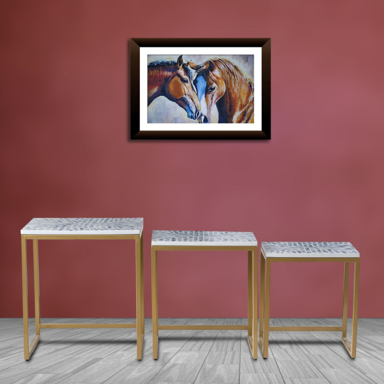 Afina MOP nested tables set of 3