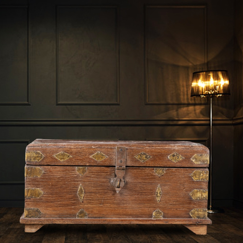 Aileen Vintage Wooden Trunk 