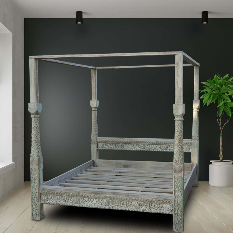 Gadar Wooden Four Poster Bed 