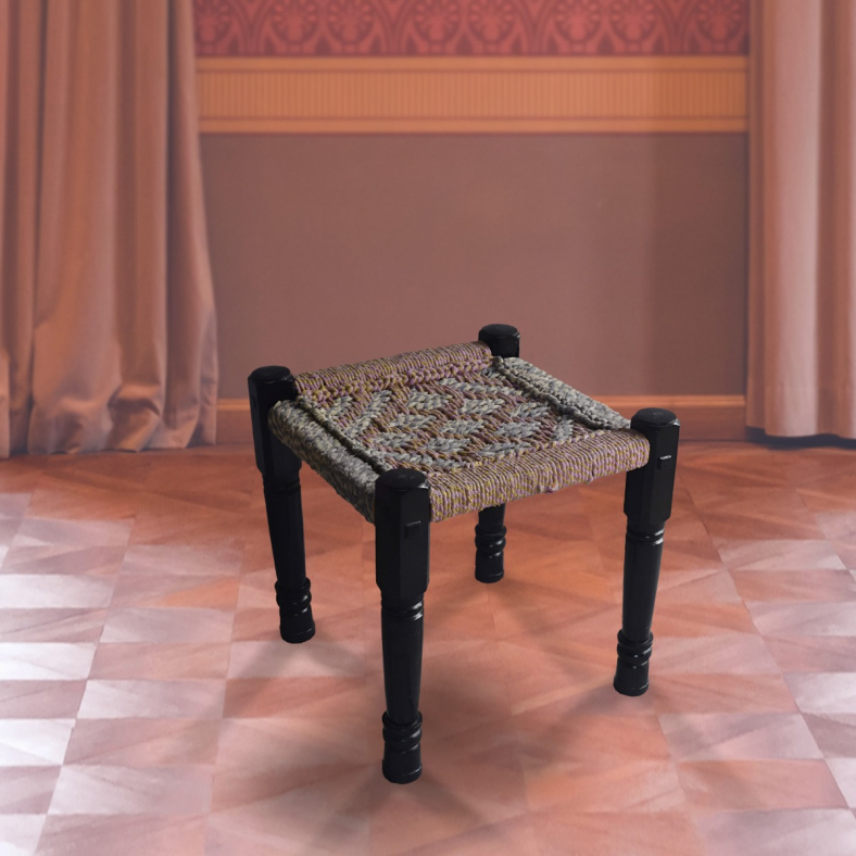 Glib wooden stool