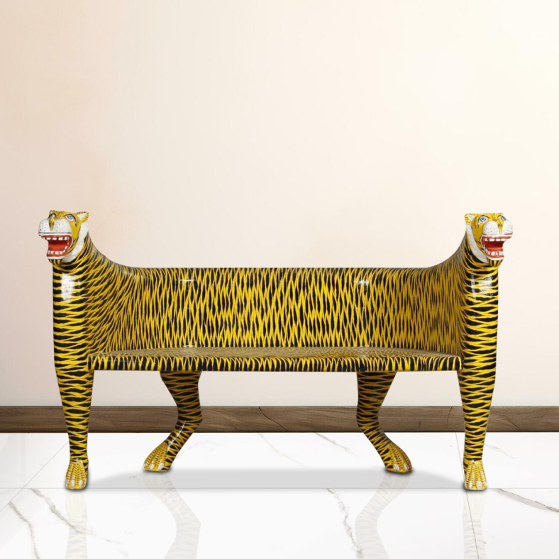 Alchira Wooden Tiger Bench