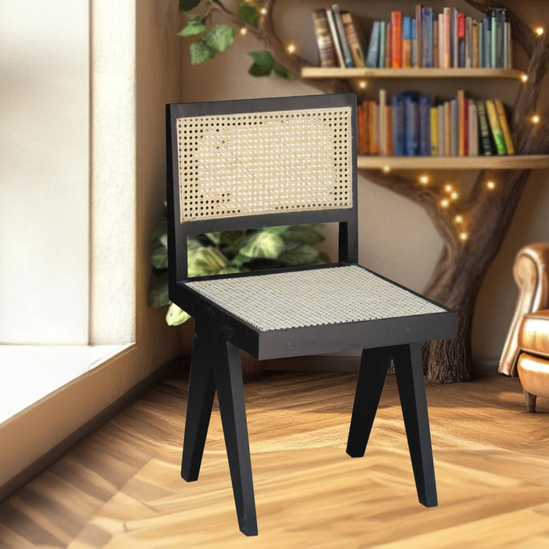 Anwen Wooden Cane Chair