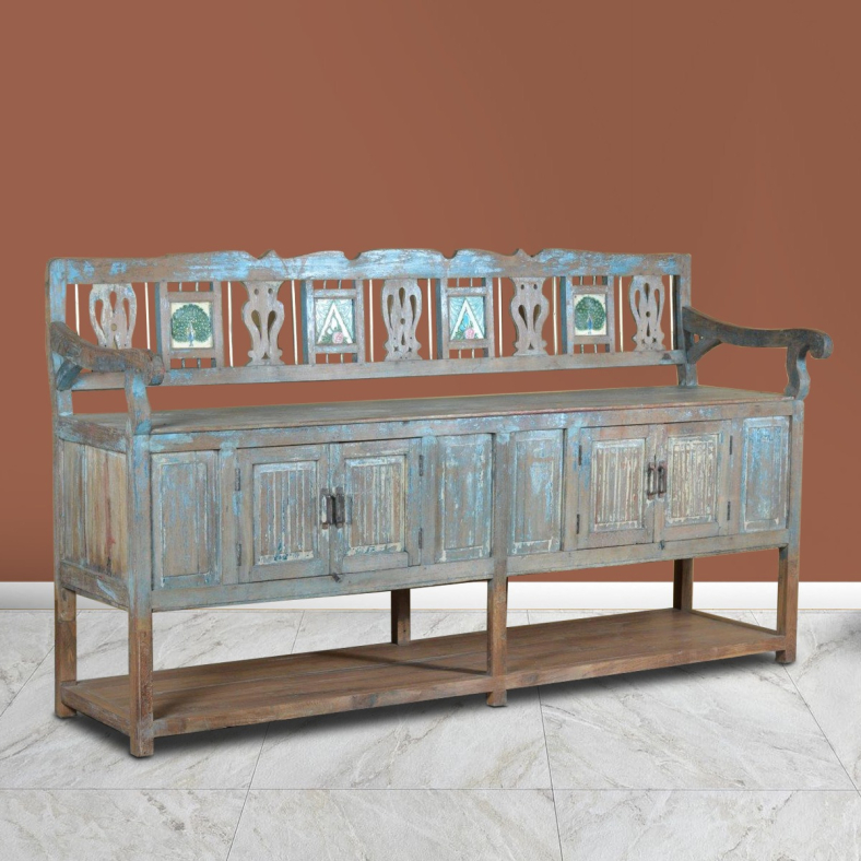 Otto Wooden Bench with Sideboard