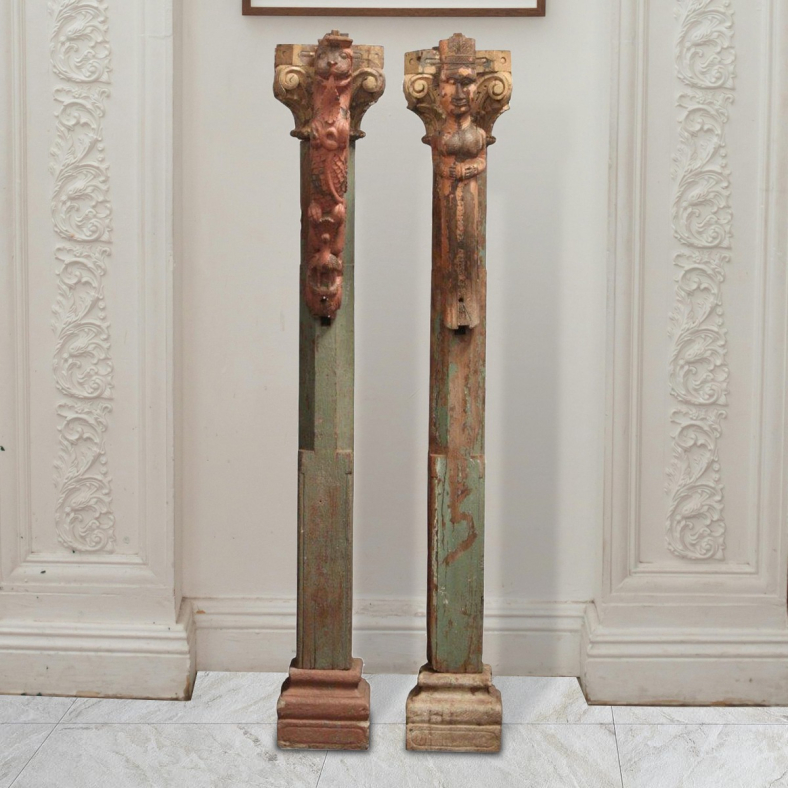 Lynn Wooden Pillar Set Of Two