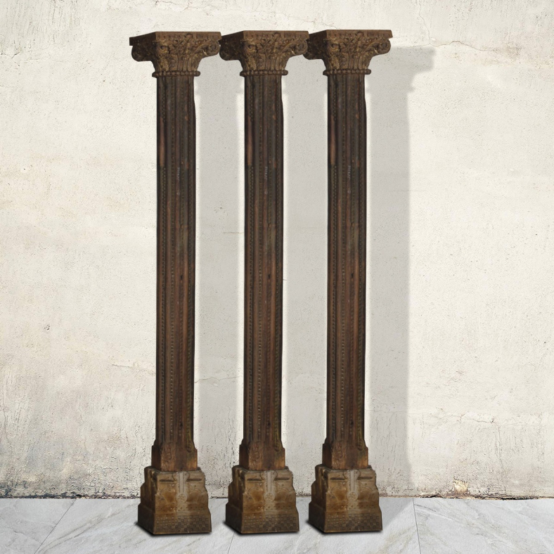 Leland Wooden Pillar Set Of Three