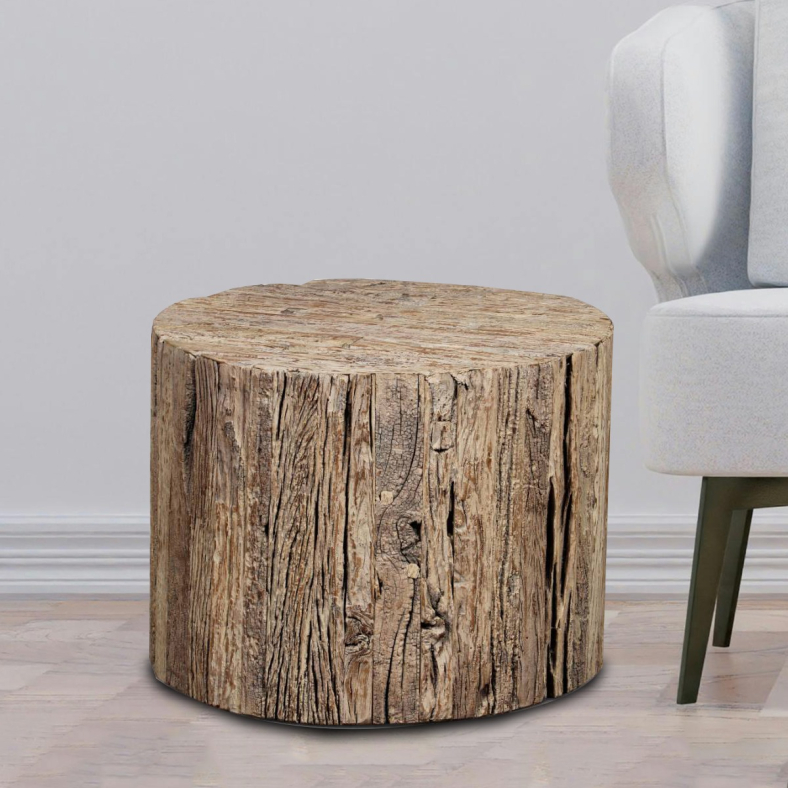 Jalynae Rustic Coffee Drum with Wheels