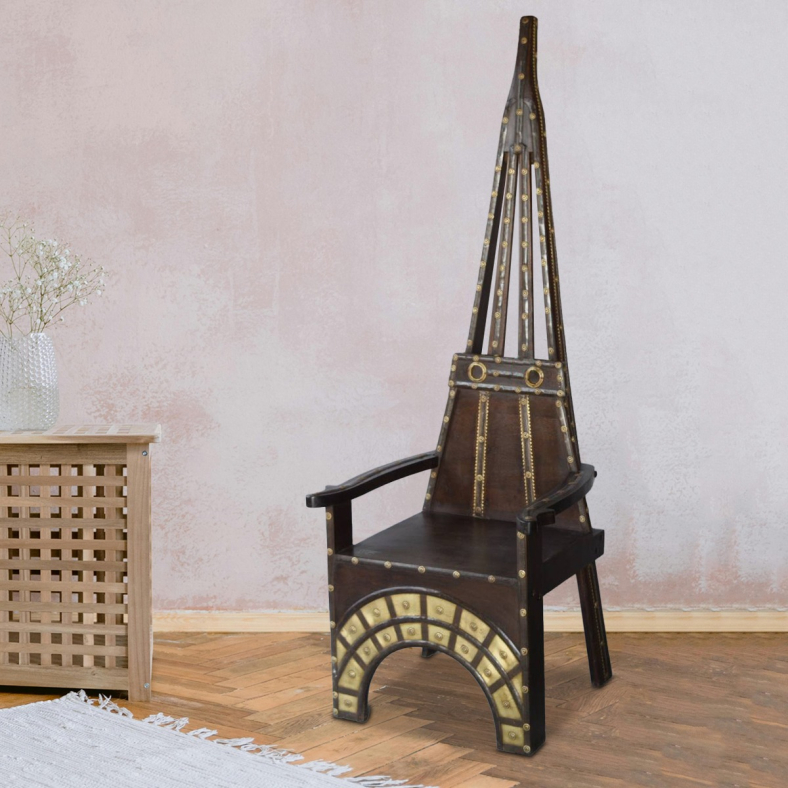 Rilavon Wooden Throne Chair