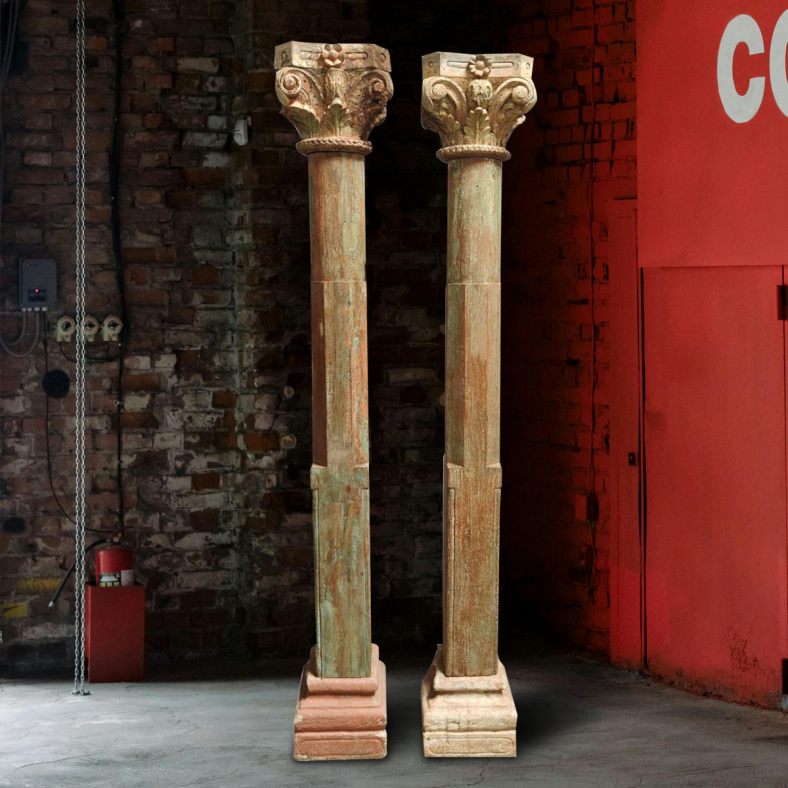 Zenythis Wooden Pillar Set of 2