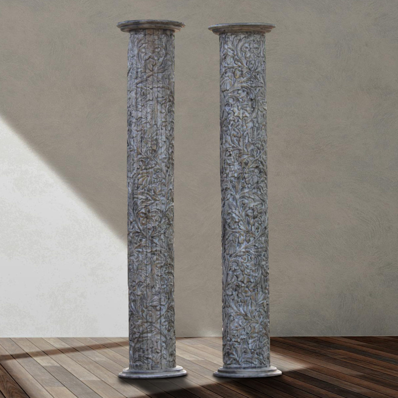 Omiraya Wooden Pillar Set of 2