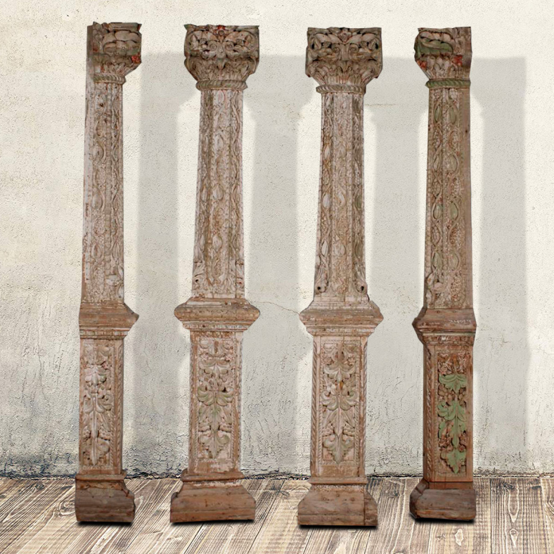 Alveris Wooden Half Pillar Set of 4
