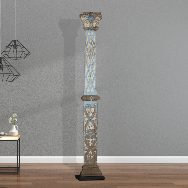 Eryndis Wooden Half Pillar On Stand