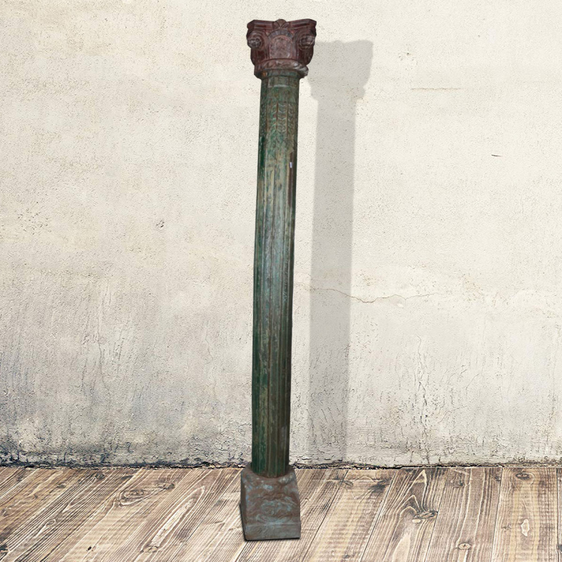 Levente Wooden Pillar On Stone Base