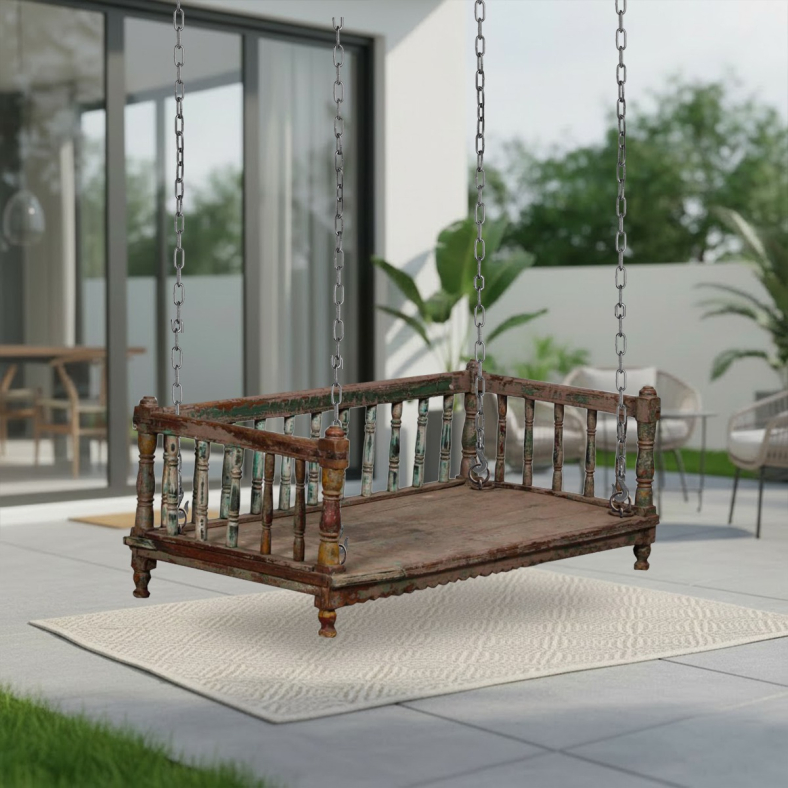 Iryna Wooden Swing Bench