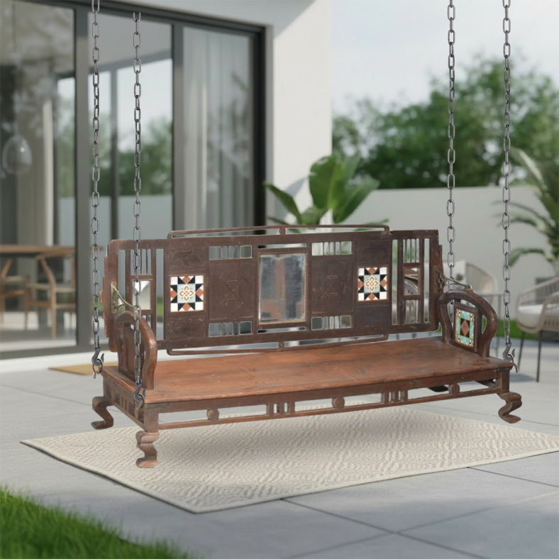 Solvyn Wooden Swing Bench