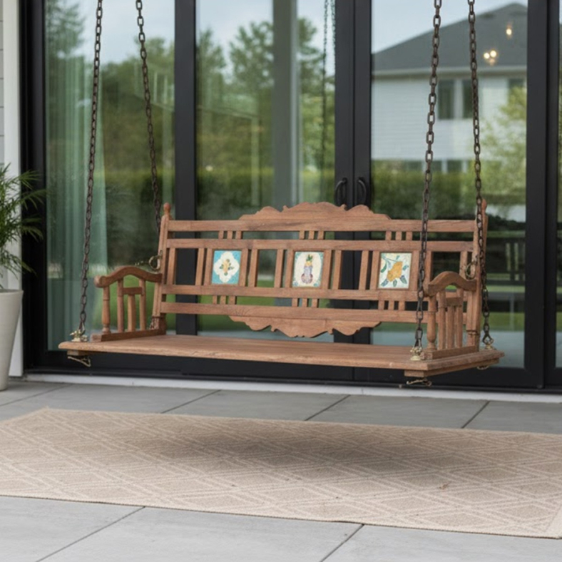Vedran Wooden Swing Bench