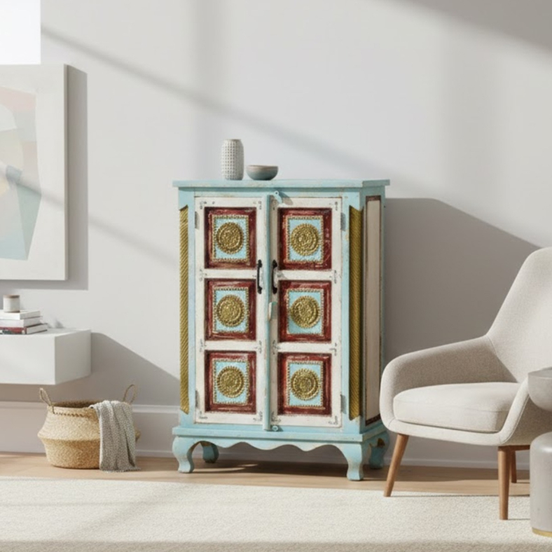 Marvella Hand-Painted Wooden Cabinet
