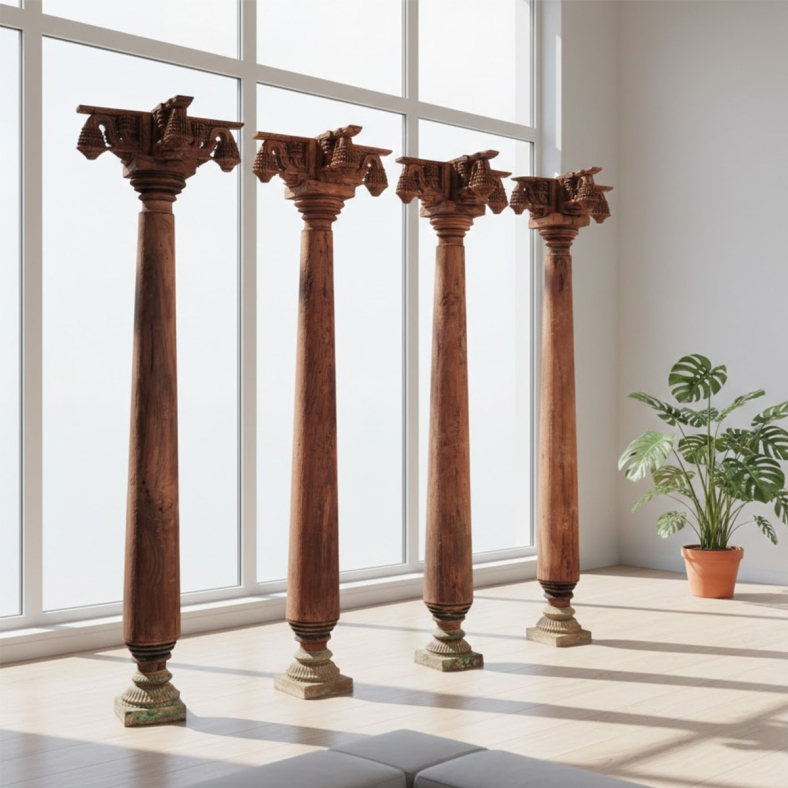 Aoleng Wooden Pillars Set of 4