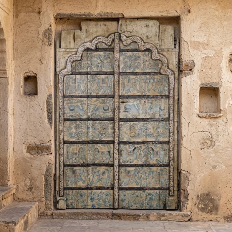 Ulku Wooden Painted Door Panel