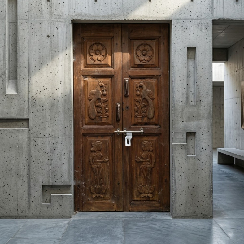 Zeliha Wooden Door on Stand