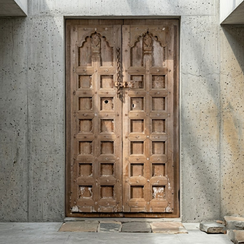 Zerrin Wooden Door on Stand