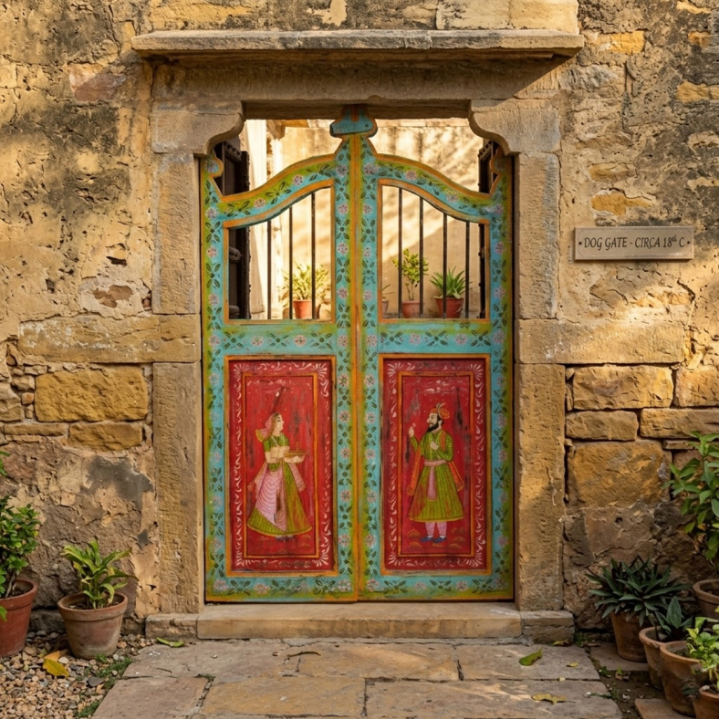 Pinar Wooden Painted Dog Gate