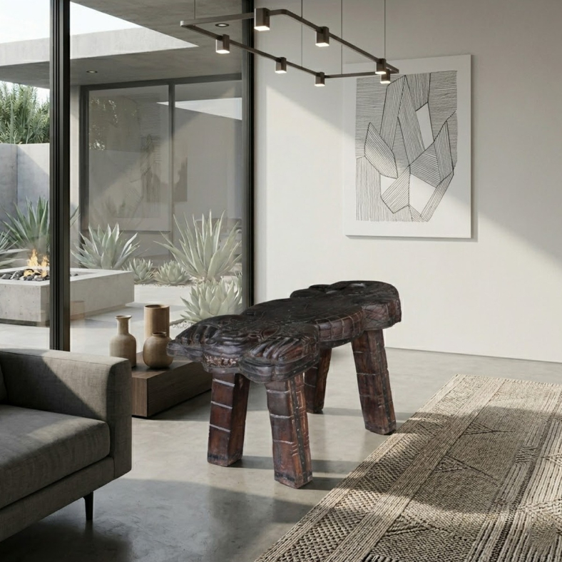 Gamze Wooden Naga Bench