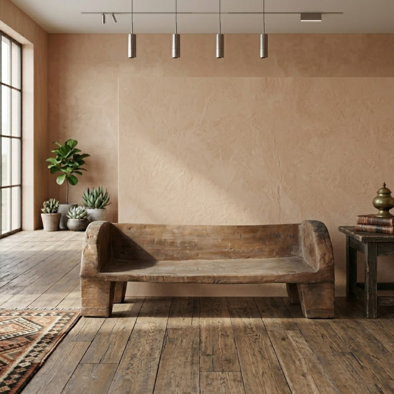 Hazal Wooden Naga Bench