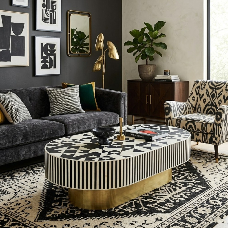 Eliana Wooden MOP Coffee Table