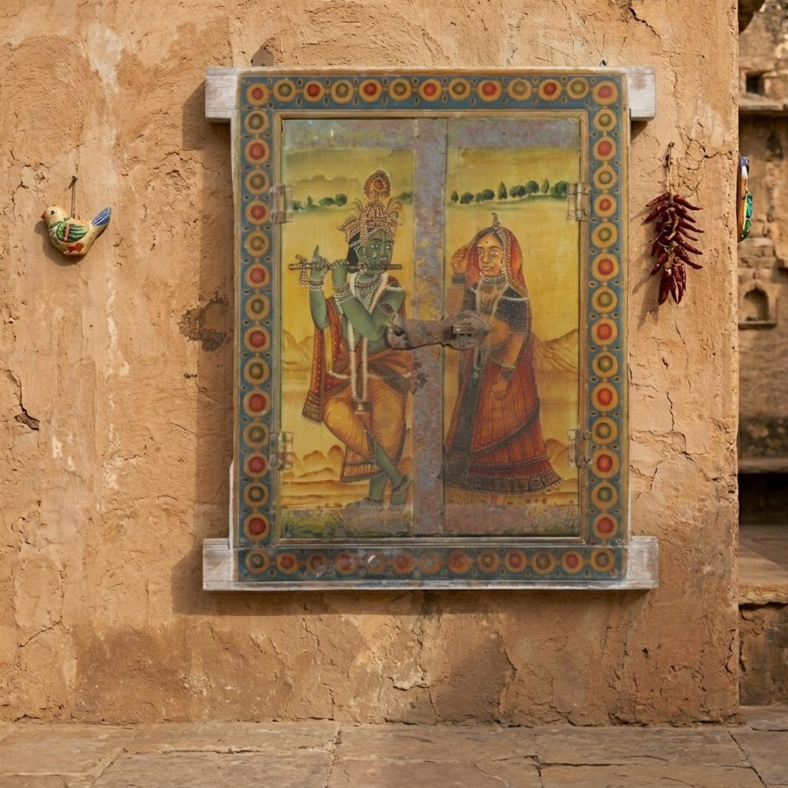 Aelin Wooden Painted Window