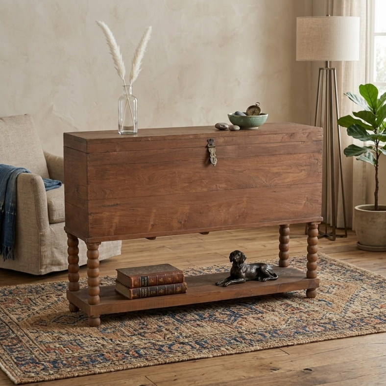 Hala Wooden Box Console Table