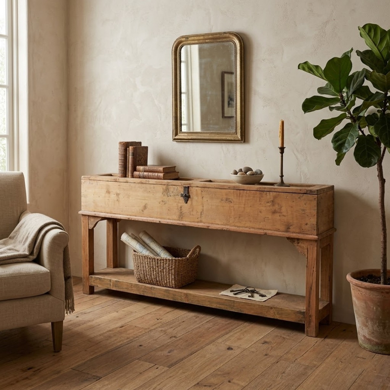  Leila Wooden Glass console Table