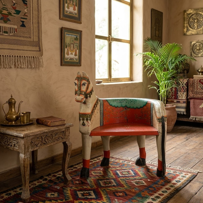 Orfeas Wooden Horse Chair