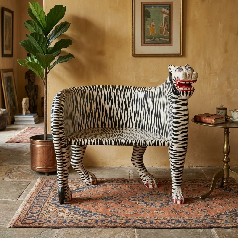 Andreas Wooden Tiger Chair