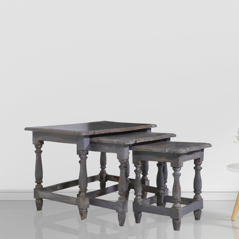 Boaz Wooden Nestled Tables Set Of 3