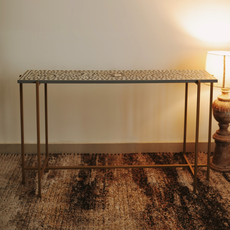 Zayn bone inlay console table 