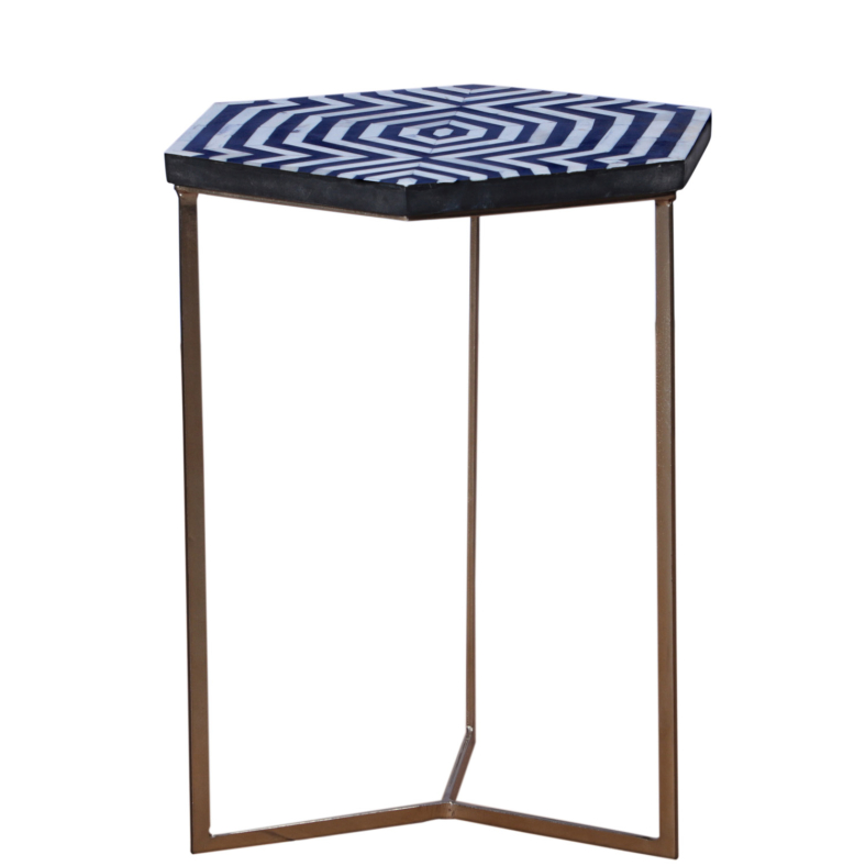 Alibek Bone Inlay End Table