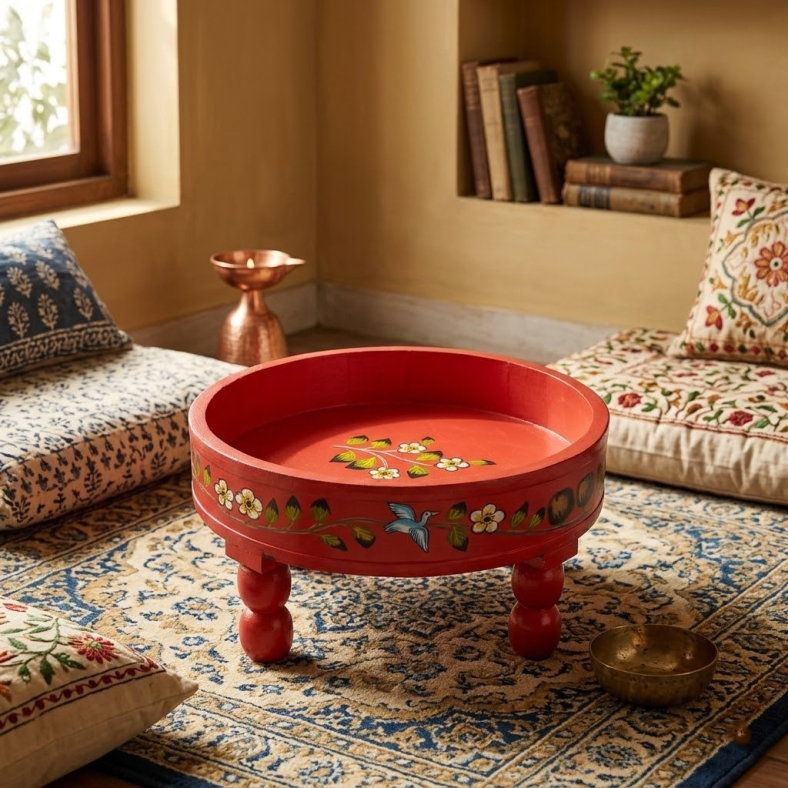 Sofia Handpainted Wooden Bajot Table 