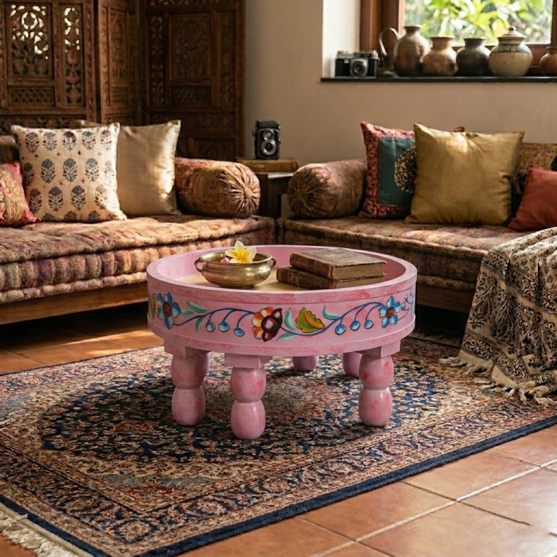 Spyro Handpainted Wooden Bajot Table 