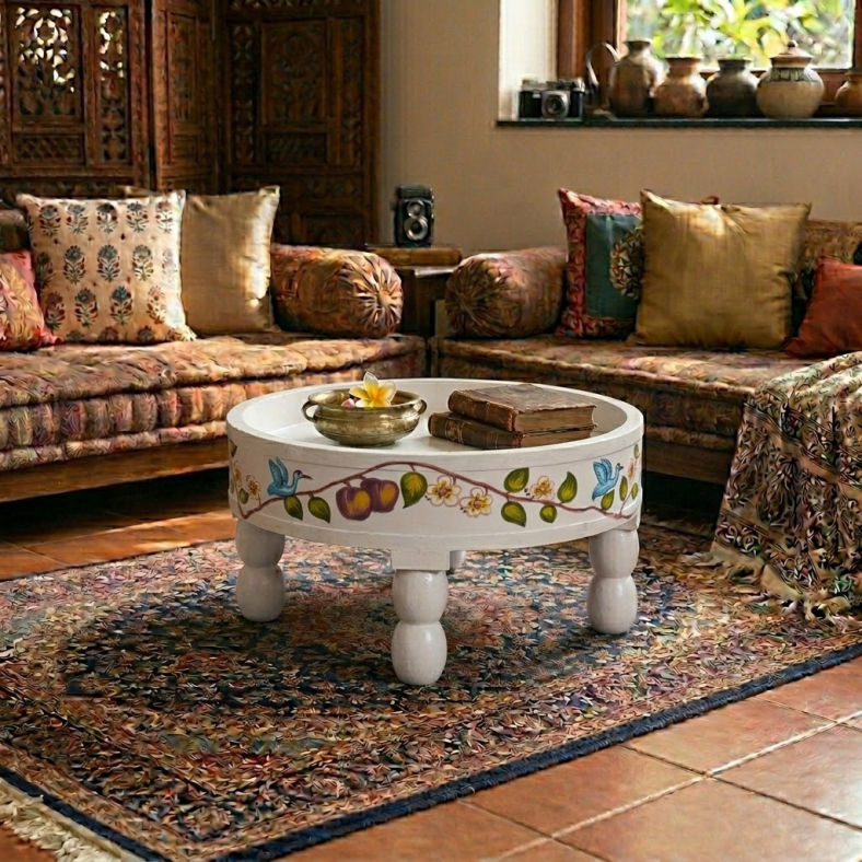 Takis Handpainted Wooden Bajot Table 