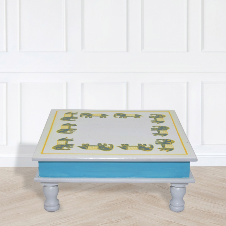 Tusker Handpainted Wooden Bajot Table 