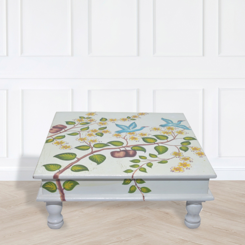 Tanis Handpainted Wooden Bajot Table 