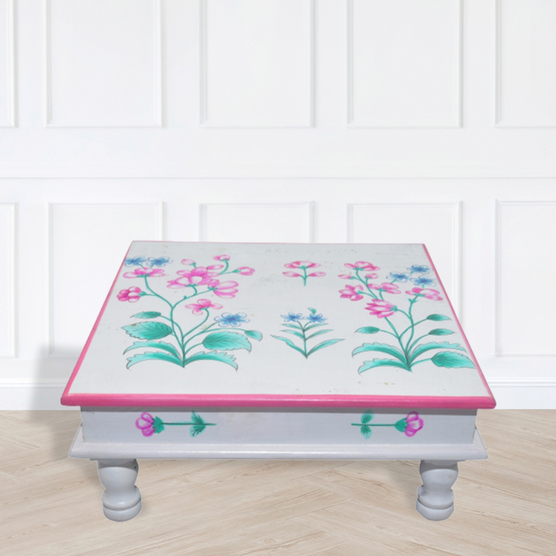 Tedora Handpainted Wooden Bajot Table 