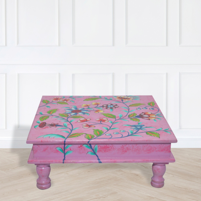 Telamon Handpainted Wooden Bajot Table 