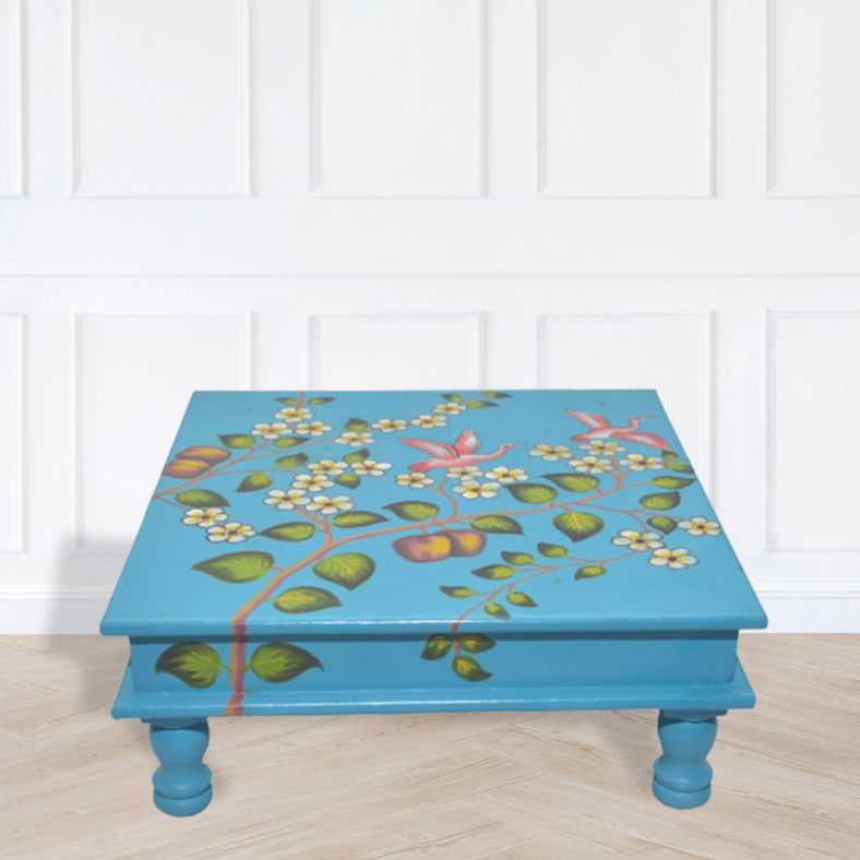 Teris Handpainted Wooden Bajot Table