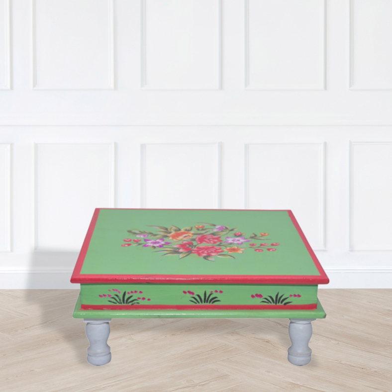 Thales Handpainted Wooden Bajot Table