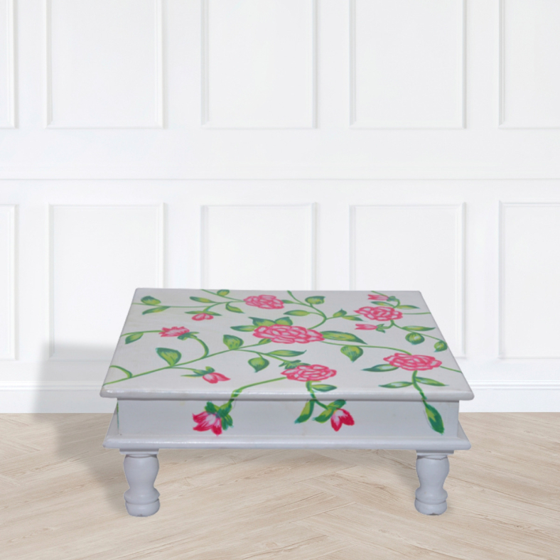Thanos Handpainted Wooden Bajot Table
