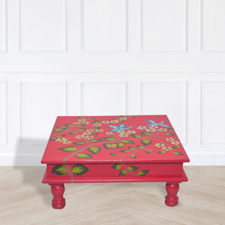 Thecla Handpainted Wooden Bajot Table
