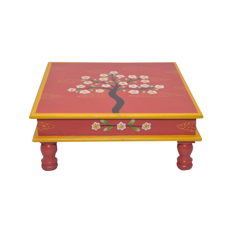 Thekla Handpainted Wooden Bajot Table